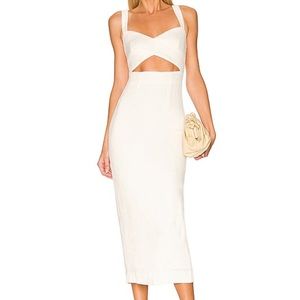 Shona Joy - Simone midi dress in Ivory